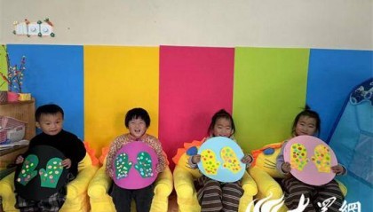微山县驩城镇实验幼儿园开展“大雪”节气手工活动