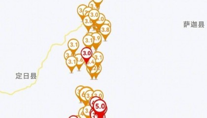西藏定日6.8级地震已监测到余震3614次，最大余震5.0级